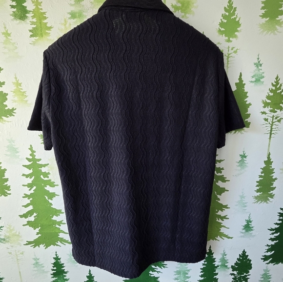 Casual Navy Blue Button Down Shirt for Men - Picture 2 of 8